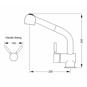 Buy Kitchen Sink  Mixer - Xera Sink Mixer Pullout Spray Chrome Online - Aquatica Tapware -  - 2 - NZ Depot Delivery
