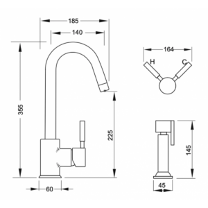 Buy Kitchen Sink  Mixer - Zento Sink Mixer with Separate Hob-Mounted Pullout Spray Chrome Online - Aquatica Tapware -  - 2 - NZ Depot Delivery