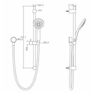 Buy Shower Slide Round - METHVEN WAIPORI SATINJET SHOWER SLIDE BLACK 150x700mm - WSSSBK Round Online - Methven Shower Slide & Mixer Range - - 2 - NZ Depot Delivery