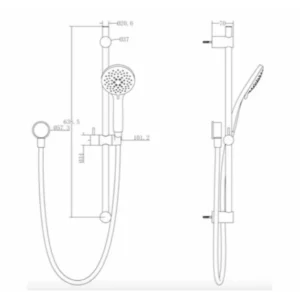 Buy Shower Slide Round - Methen Wairere 5F Rail Shower Matte Black 150x700mm - WISRBK Online - Methven Shower Slide & Mixer Range - - 2 - NZ Depot Delivery