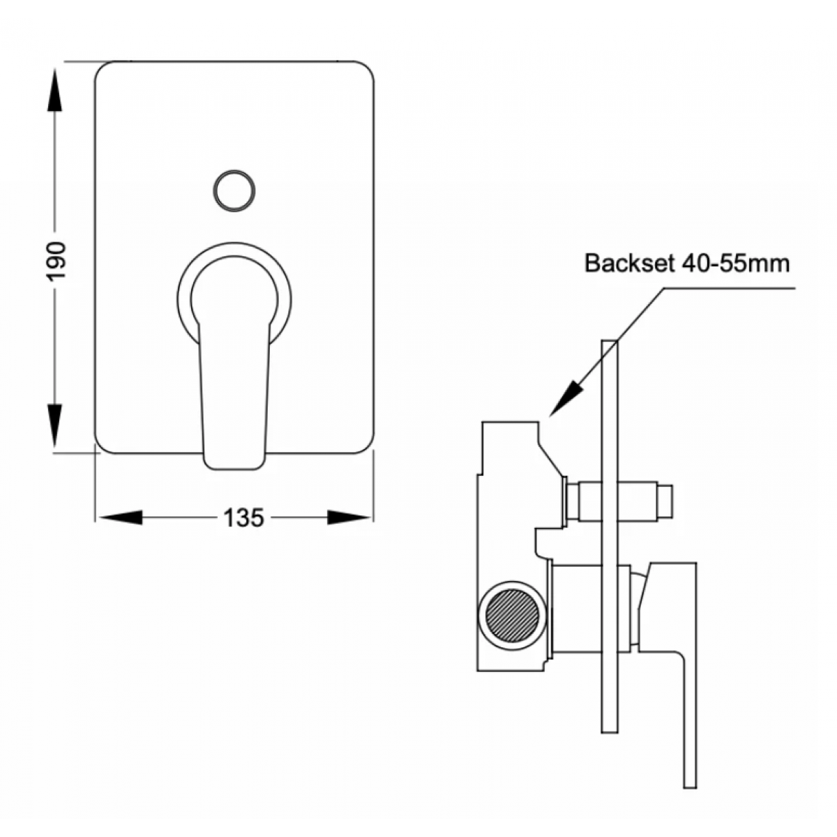 Shower mixer - Goccia Bath Diverter Mains Pressure Chrome - GO SHMBD35 - Aquatica Tapware - 2 - NZ DEPOT Bathroom Buy Shower mixer - Goccia Bath Diverter Mains Pressure Chrome Online - Aquatica Tapware - - 2 - NZ Depot Delivery