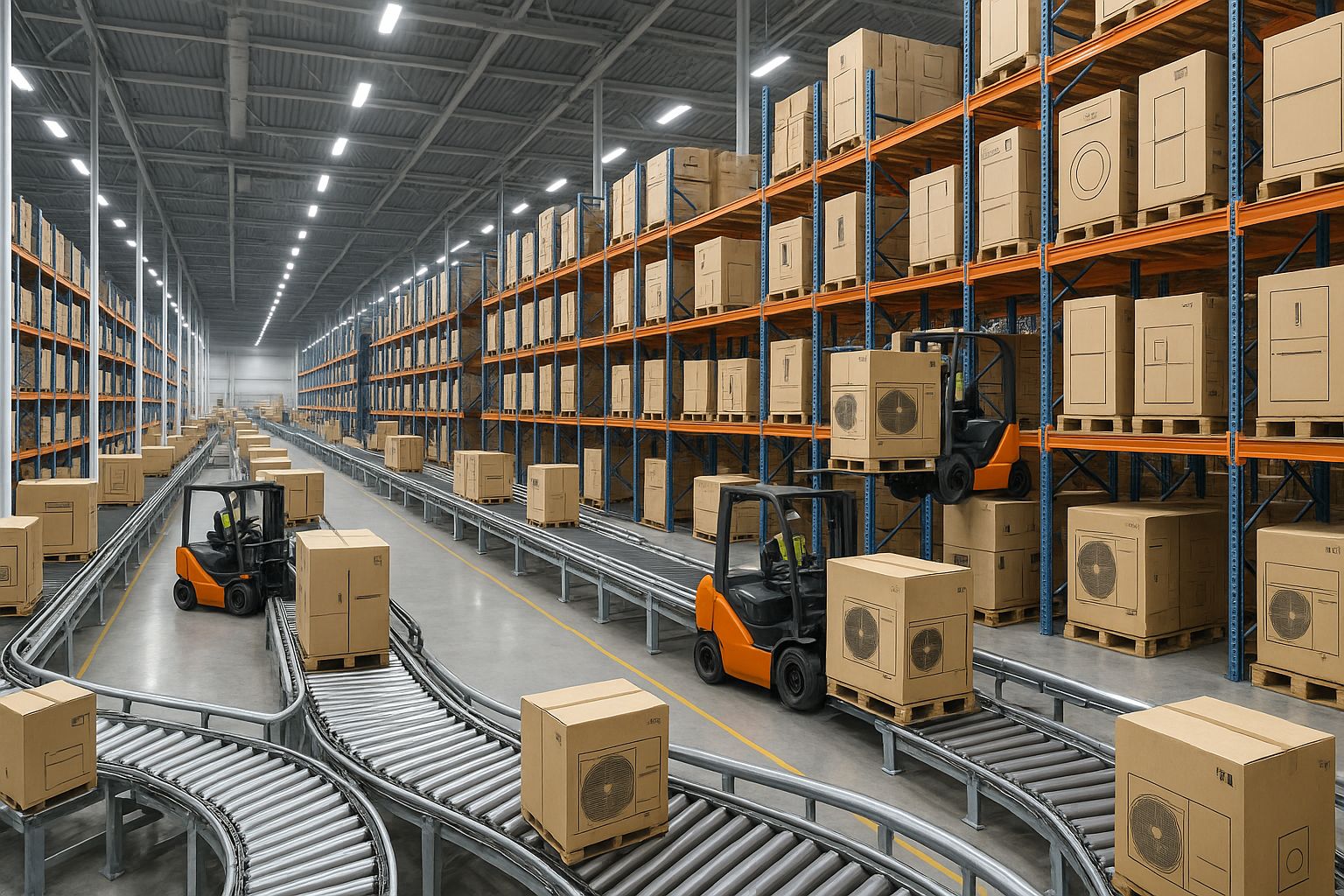 NZ DEPOT modern distribution logistics centre supporting nationwide delivery of heat pumps, appliances, and HVAC supplies across New Zealand.