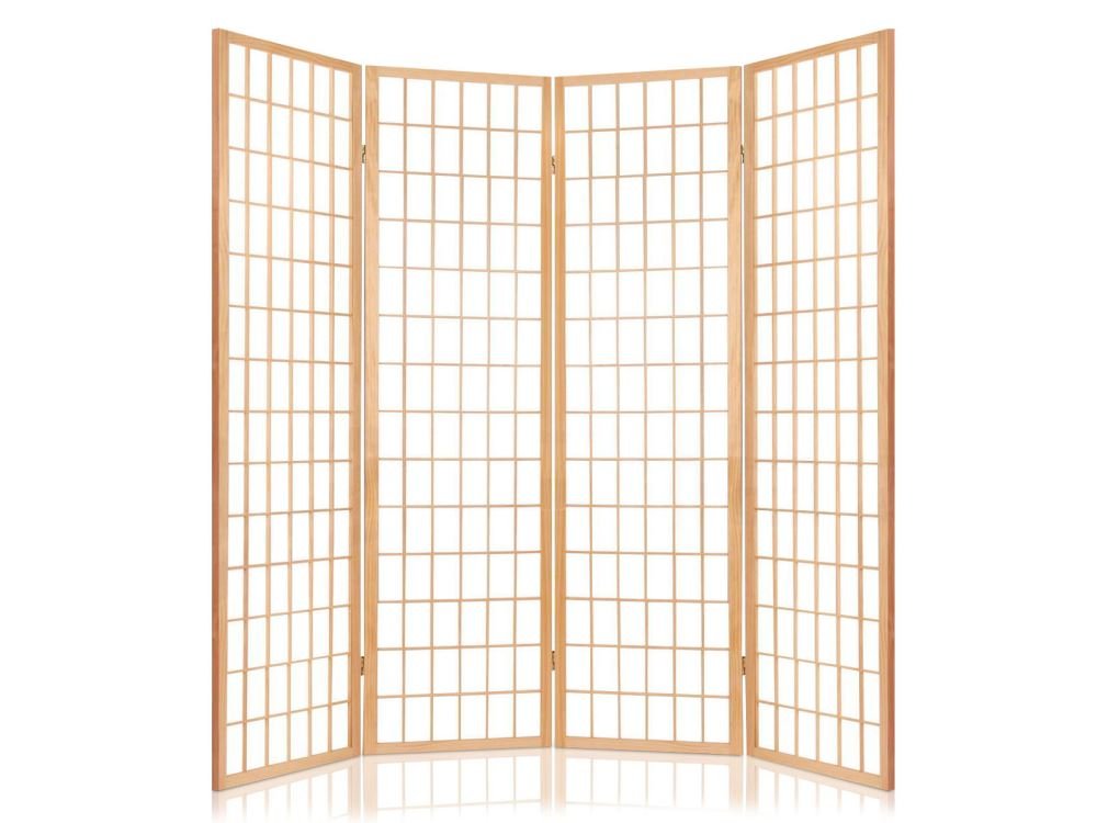 4-Panel Room Divider C M1 - Natural Wood - Living Room - PR8476 - 4 - NZ DEPOT Trade Supply Buy 4-Panel Room Divider C M1 - Natural Wood Online - Living Room - 4 - NZ Depot Delivery