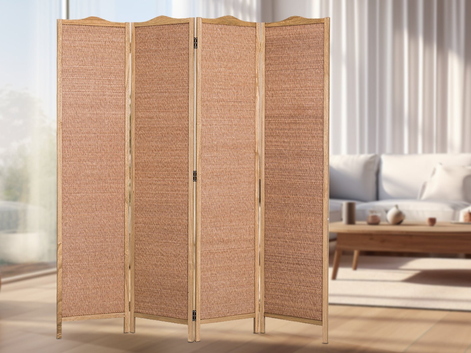 Buy 4-Panel Room Divider D S2 - Brown Online | Living Room | NZ Depot