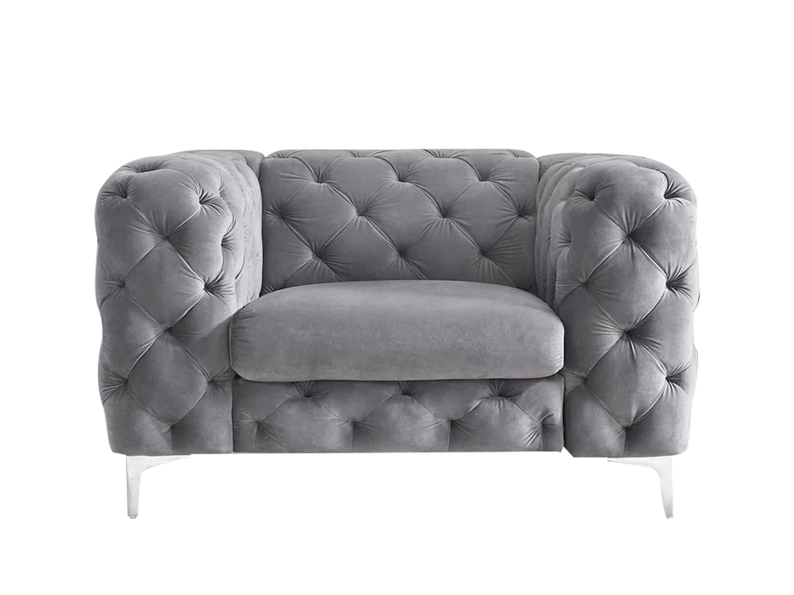 Adam Velvet Armchair - Grey 1 Buy Adam Velvet Armchair - Grey Online - Living Room - 1 - NZ Depot Delivery