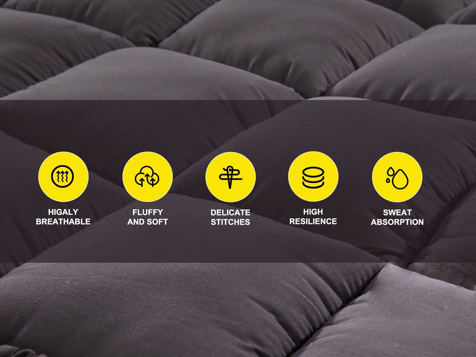 Bamboo Charcoal Mattress Topper - Double - Bedding - PR8432 - 5 - NZ DEPOT Trade Supply Buy Bamboo Charcoal Mattress Topper - Double Online - Bedding - 5 - NZ Depot Delivery