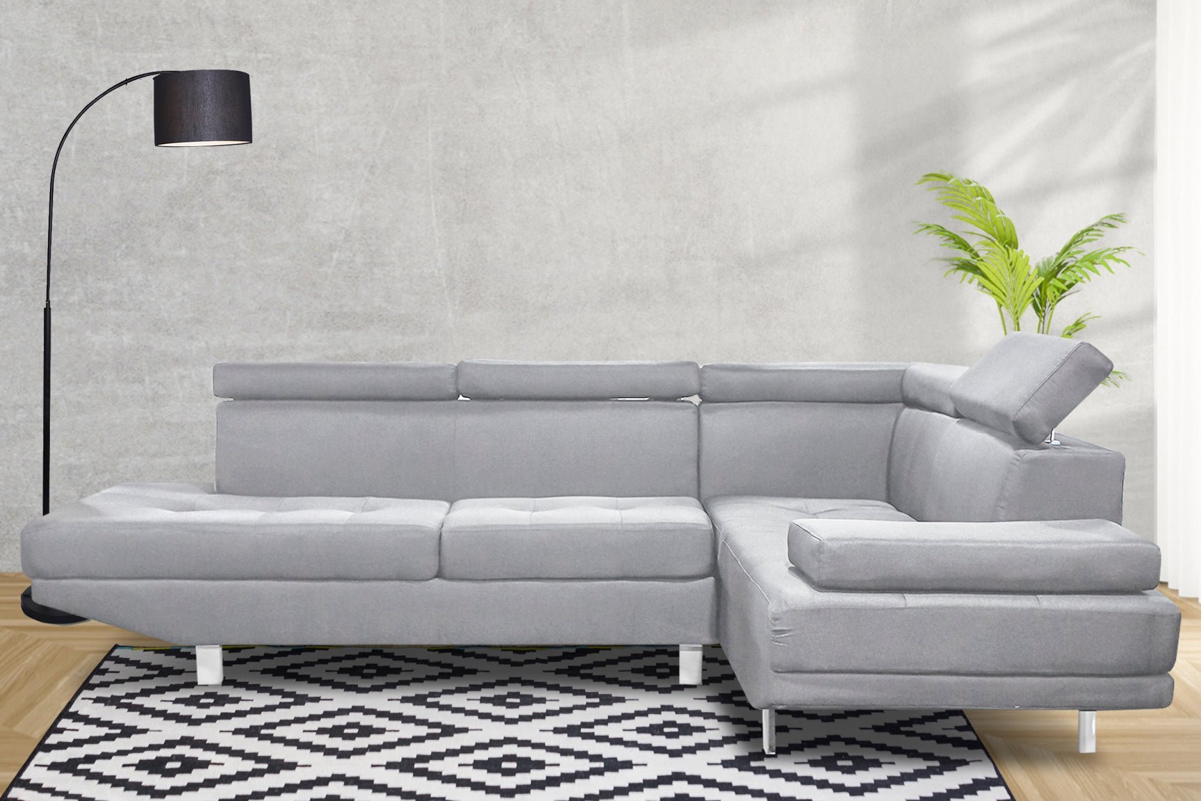 Briz Liene Sectional Sofa - Grey - Living Room - PR8712 - 2 - NZ DEPOT Trade Supply Buy Briz Liene Sectional Sofa - Grey Online - Living Room - 2 - NZ Depot Delivery