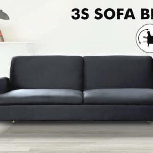 Buy Gyllene Velvet Sofa Bed - Black Online - Living Room - 2 - NZ Depot Delivery