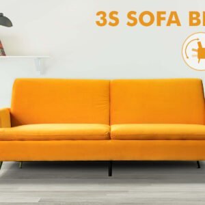 Buy Gyllene Velvet Sofa Bed - Yellow Online - Living Room - 2 - NZ Depot Delivery