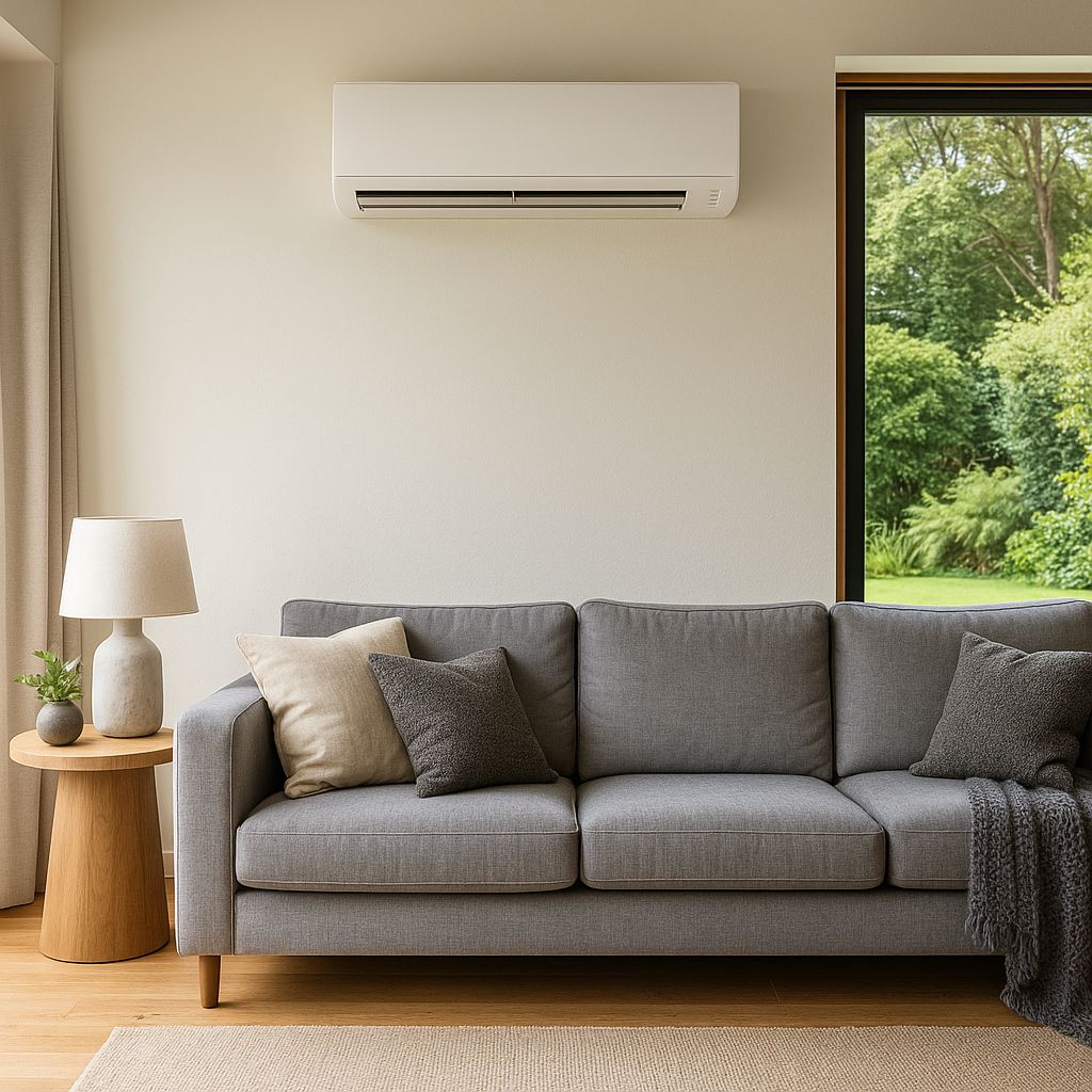 Heat pump installation NZ living room with Daikin unit