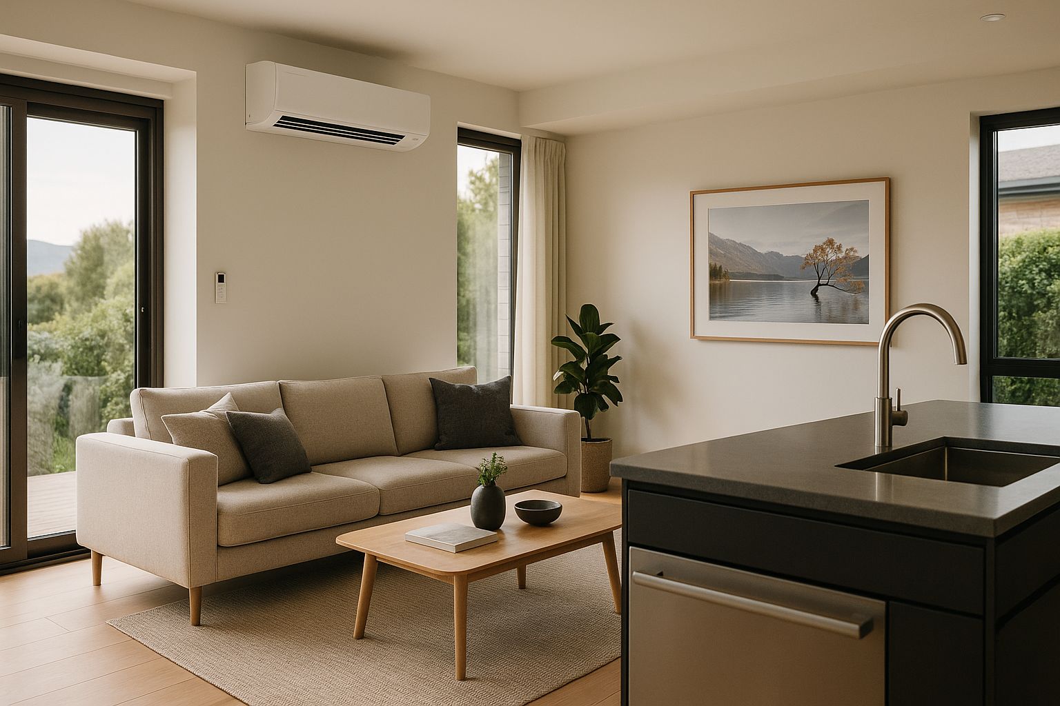 Best Heat Pumps NZ High Wall Unit in Modern Living Room