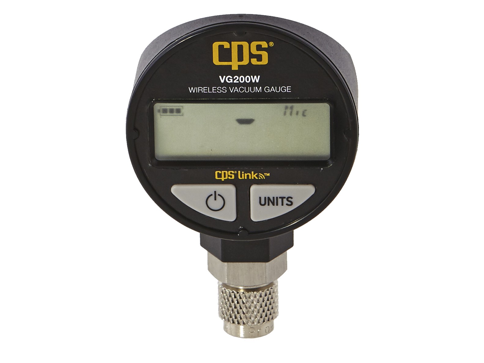 CPS Blackmax Wiress Vac Gauge W-App Inc Data Logging & Analysis VG200W | Vacuum Gauges 1 Buy CPS Blackmax Wiress Vac Gauge W-App Inc Data Logging & Analysis VG200W Front View
