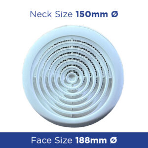 Buy Ceiling Diffuser rnd plastic 150 w insect screen VEMV150PFS Online - Ceiling Diffusers - Plastic - 1 - NZ Depot Trade