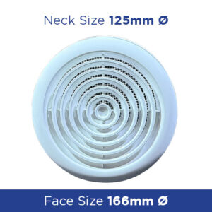 Buy Ceiling Diffuser round plastic 125mm with insect screen VEMV125PFS Online - Ceiling Diffusers - Plastic - 1 - NZ Depot Trade