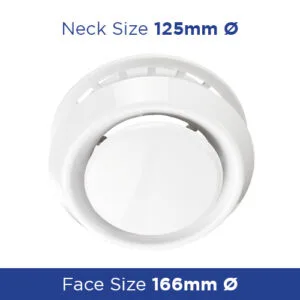 Buy Ceiling diffuser adjustable flow 125mm VEA125VRF Online - Ceiling Diffusers - Plastic - 1 - NZ Depot Trade