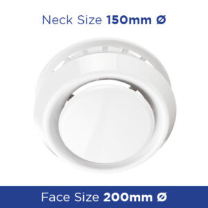 Buy Ceiling diffuser adjustable flow 150mm VEA150VRF Online - Ceiling Diffusers - Plastic - 5 - NZ Depot Trade