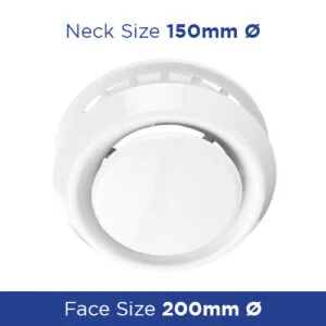 Buy Ceiling diffuser adjustable flow 150mm VEA150VRF Online - Ceiling Diffusers - Plastic - 1 - NZ Depot Trade
