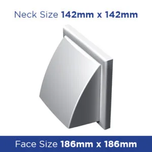 Buy Cowl wall mount 125mm with NO round coupling on back VEMV122K Online - External Ventilation Grilles - 1 - NZ Depot Trade
