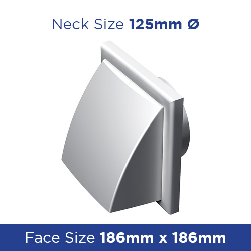 Cowl wall mount 125mm with round flange - plastic - External Ventilation Grilles - VEMV122VK 3 Buy Cowl wall mount 125mm with round flange - plastic VEMV122VK Online - External Ventilation Grilles - 1 - NZ Depot Trade