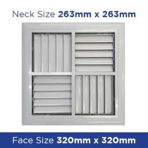 Buy DV2525 Multi Directional Outlet 263sqNeck 320face Plastic MDO250 Online - Rectangular Ceiling Diffusers - Plastic - 3 - NZ Depot Trade