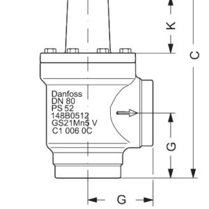 Buy Danfoss Check And Stop Valve, Sca-X 80 148B5903 Front View