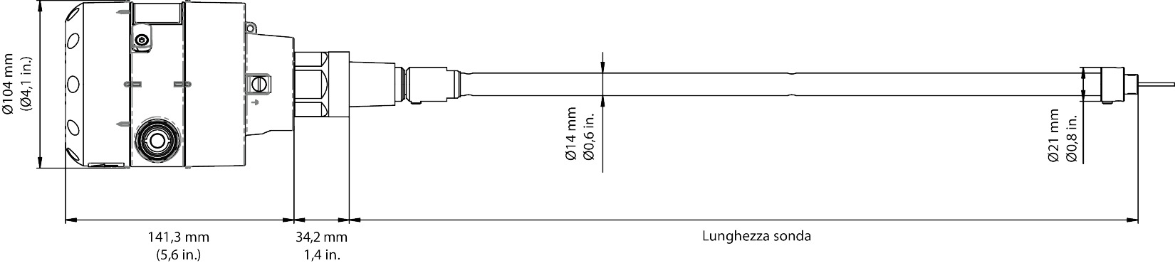 Danfoss Liquid Level Sensor, Aks 4100, Coaxial Version 084H4511 - Angled Perspective - NZ Depot Genuine Danfoss Liquid Level Sensor, Aks 4100, Coaxial Version 084H4511 Trade Supply