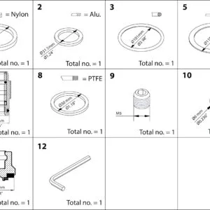 Buy Danfoss Overhaul Kit, Cone, Sealing, Packing Gland 148B6156 Front View