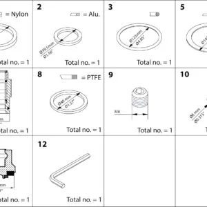 Buy Danfoss Overhaul Kit, Cone, Sealing, Packing Gland 148B6157 Front View