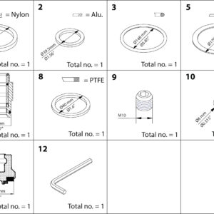 Buy Danfoss Overhaul Kit, Cone, Sealing, Packing Gland 148B6158 Front View