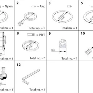 Buy Danfoss Overhaul Kit, Cone, Sealing, Packing Gland 148B6158 Front View