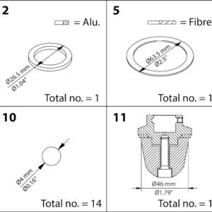 Buy Danfoss Overhaul Kit, Cone, Sealing, Packing Gland 148B6177 Front View