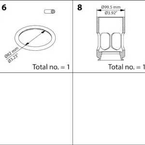 Buy Danfoss Overhaul Kit, Piston And Sealing 148B6172 Front View