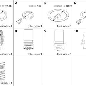 Buy Danfoss Overhaul Kit, Piston, Sealing, Packing Gland 148B6160 Front View