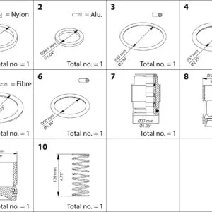 Buy Danfoss Overhaul Kit, Piston, Sealing, Packing Gland 148B6163 Front View