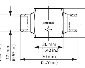 Genuine Danfoss Pilot Valve Body, Cvh, Weld, 1/2 In 027F1090 Trade Supply