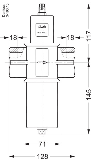 Danfoss Pressure Operated Water Valve, Wvfx 40 003F1240 | Line Components 1 Buy Danfoss Pressure Operated Water Valve, Wvfx 40 003F1240 Front View