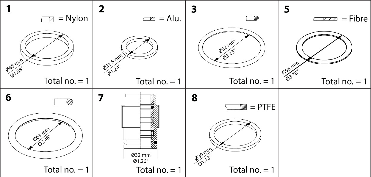 Danfoss Repair Kit, Packing Gland And Sealing 148B6065 | Industrial Valves 1 Buy Danfoss Repair Kit, Packing Gland And Sealing 148B6065 Front View