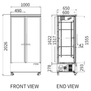Buy Double Glass Door Display Fridge LC-1000FX(Black) Online - Commercial Fridges - 3 - NZ Depot Delivery