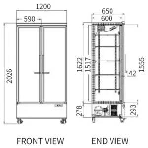 Buy Double Glass Door Display Fridge LC-1200FX Online - Commercial Fridges - 2 - NZ Depot Delivery