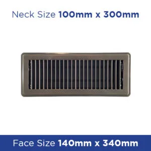 Buy Floor Register- Antique Brass Louvered 100x300mm FRAB412 Online - Floor Grilles - 1 - NZ Depot Trade