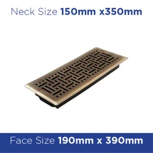 Buy Floor Register - Antique Brass Wicker 150x350mm FRABB614 Online - Floor Grilles - 1 - NZ Depot Trade