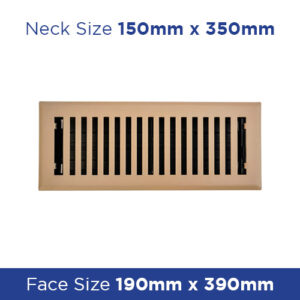 Buy Floor Register - Beige Metal Louvered 150x350mm FRBE614 Online - Floor Grilles - 3 - NZ Depot Trade