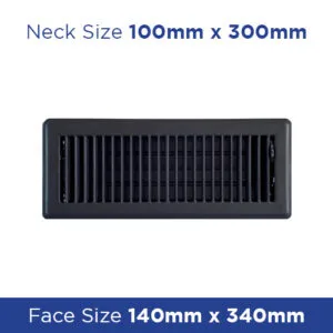 Home Appliances & Heat Pumps NZ | Direct Warehouse 12 Buy Floor Register - Charcoal Black Louvred 100x300mm FRCC412 Online - Floor Grilles - 1 - NZ Depot Trade