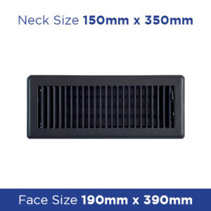 Buy Floor Register - Charcoal Metal Louvered 150x350mm FRCC614 Online - Floor Grilles - 3 - NZ Depot Trade