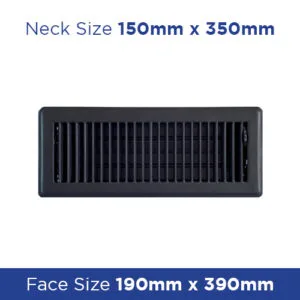 Buy Floor Register - Charcoal Metal Louvered 150x350mm FRCC614 Online - Floor Grilles - 1 - NZ Depot Trade