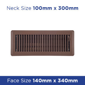 Buy Floor Register - Chocolate Metal Louvered 100x300mm FRCT412 Online - Floor Grilles - 3 - NZ Depot Trade