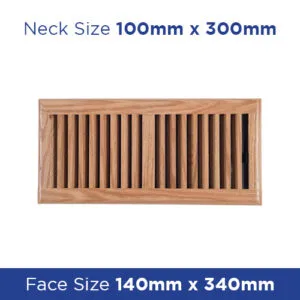 Buy Floor Register - Light Oak 100x300mm FROLL412 Online - Floor Grilles - 1 - NZ Depot Trade