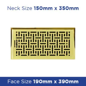 Buy Floor Register - Polished Brass Wicker 150x350mm FRPBB614 Online - Floor Grilles - 1 - NZ Depot Trade