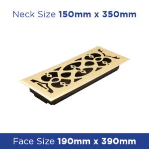 Buy Floor Register - Polished Brass sVictorian1 150x350mm FRPBV614 Online - Floor Grilles - 1 - NZ Depot Trade