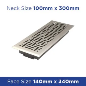 Buy Floor Register - Satin Nickel Wicker 100x300mm FRSNB412 Online - Floor Grilles - 1 - NZ Depot Trade